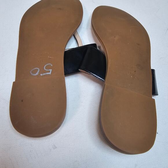 Kate Spade‎ Sz10 Patent Leather Flip-flops CassiaSandleSlippers Summer Designer - Picture 15 of 16
